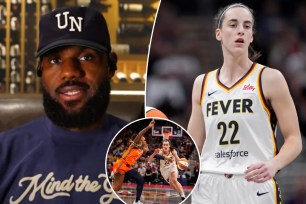 LeBron James says he's rooting for Fever rookie Caitlin Clark, who's been under a microscope in her WNBA rookie season. 