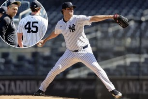 Yankees ace Gerrit Cole faced hitters for the first time in his rebah process.