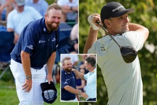 Shane Lowry (left) and Justin Rose (right, with Lowry inset) had strong third rounds at the PGA Championship.