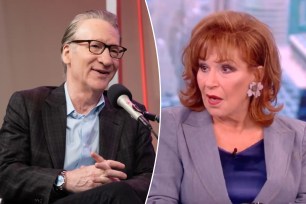 Joy Behar and Bill Maher in suits