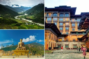 Side by side of sights in Bhutan.