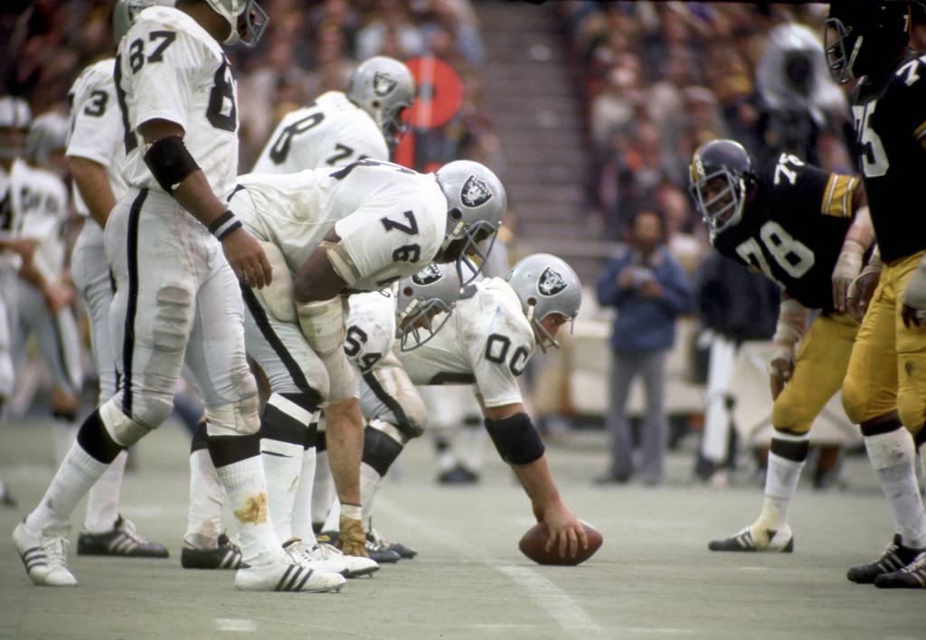 The durable Otto, who wore the distinctive "00," was center for the first 15 seasons of the Raiders franchise from 1960-1974, starting in 210 consecutive games.