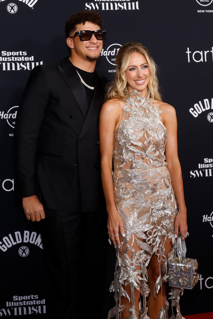 Patrick Mahomes and Brittany Mahomes attend the 2024 Sports Illustrated Swimsuit Launch Party at Hard Rock Hotel on May 16, 2024 in New York City.  