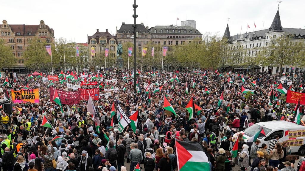 Pro-Palestinian demonstration in Malmo, Sweden.