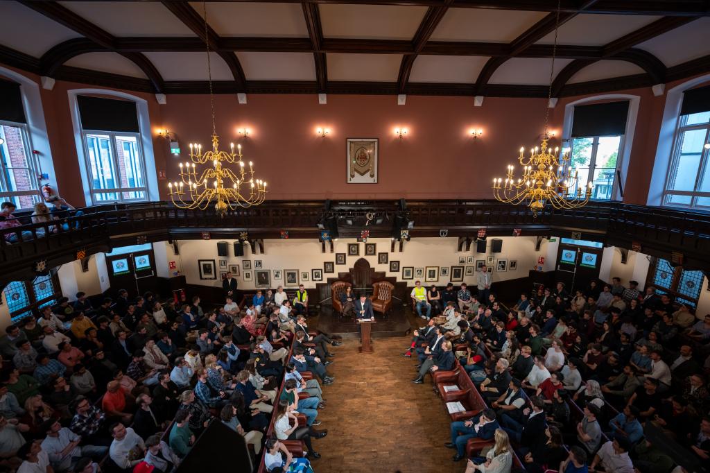 Thiel was heckled by pro-Palestinian protesters during his talk on Wednesday.