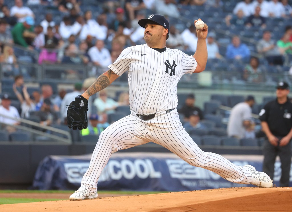 Nestor Cortes (65) pitches in the first inning when the New York Yankees played the Seattle Mariners.