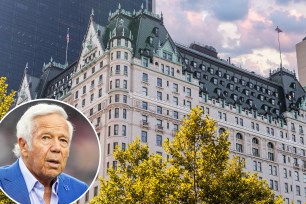 Patriots owner Robert Kraft has unloaded his Plaza Hotel apartment for $22.5 million.