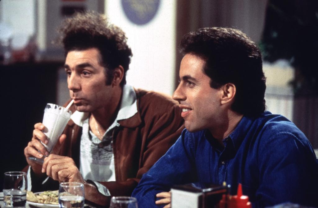 Michael Richards and Jerry Seinfeld on "Seinfeld."