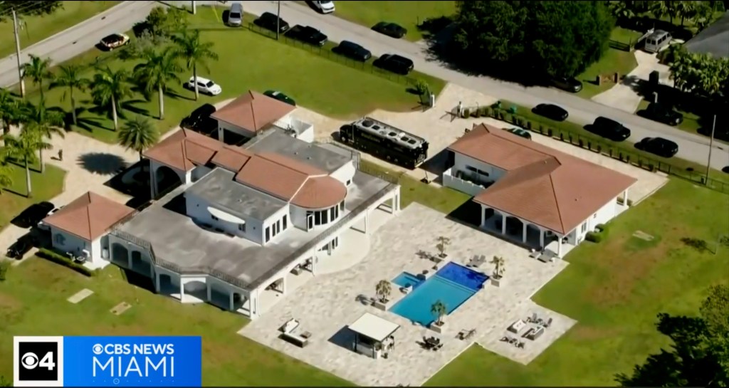 The Broward County Sheriff's Office swarmed the luxurious Southwest Ranches property, according to reports.