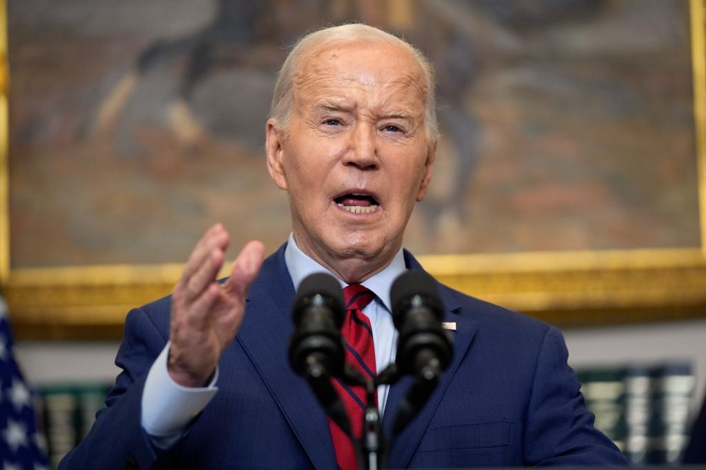 President Joe Biden delivers remarks about student protests over the war in Gaza, from the Roosevelt Room of the White House, Thursday, May 2, 2024, in Washington.