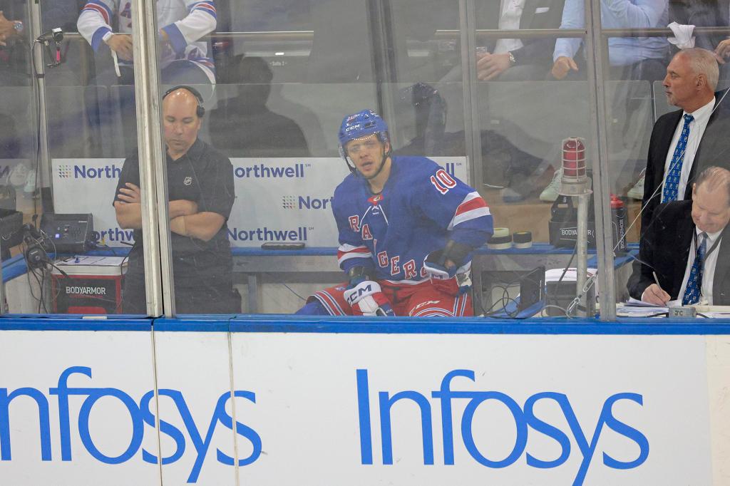 Artemi Panarin was called for a hooking penalty during the second overtime of the Rangers' Game 2 victory.