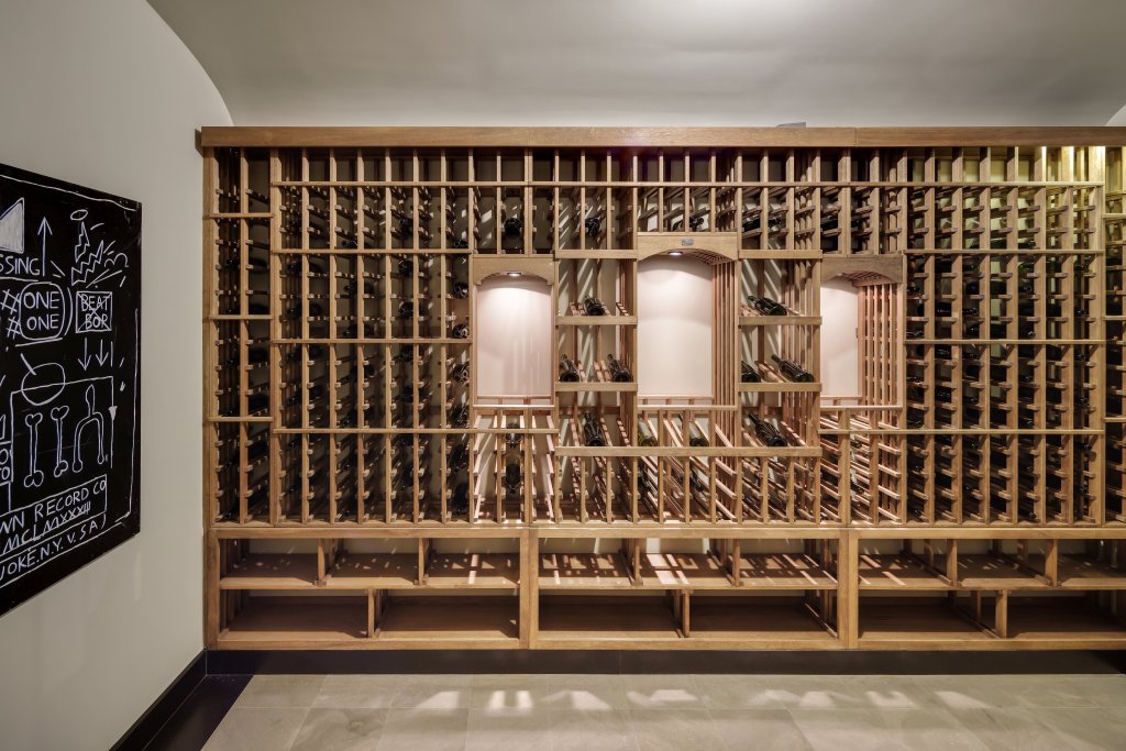 The 800 bottle wine room.