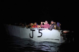 Migrants intercepted by US Coast Guard.