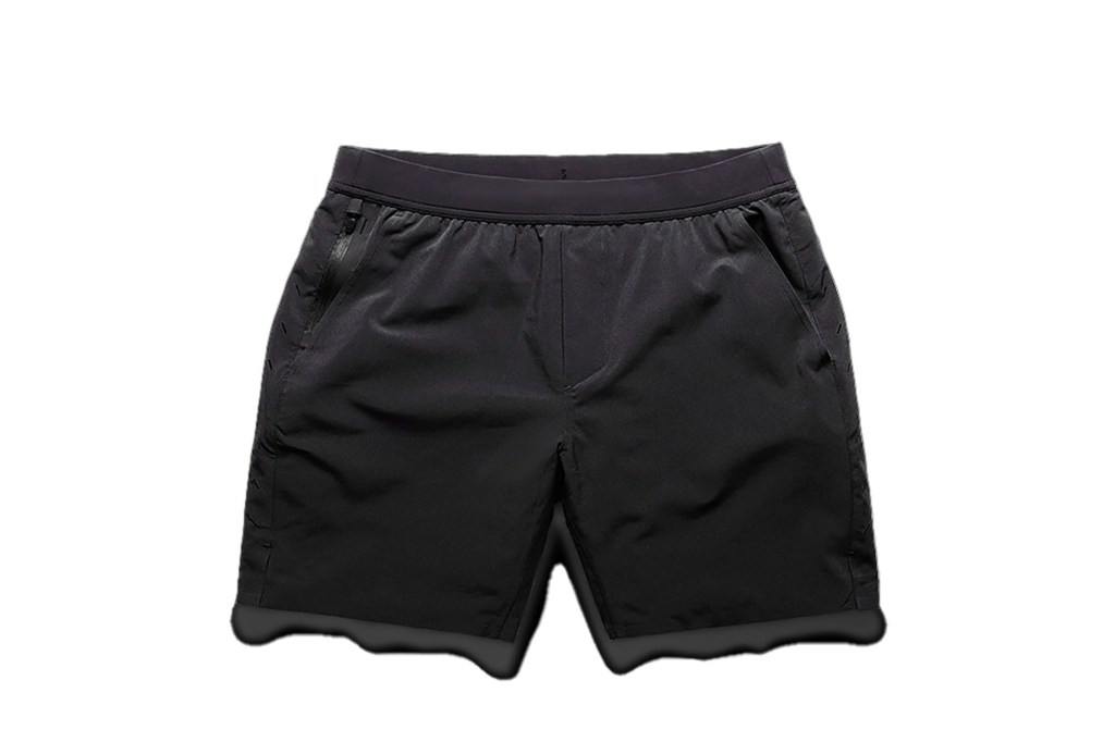A black pair of shorts with a zipper