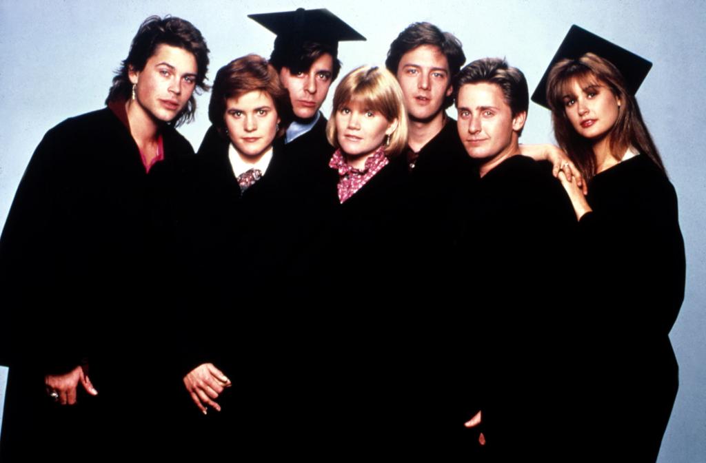 Rob Lowe, Ally Sheedy, Judd Nelson, Mare Winningham, Andrew McCarthy, Emilio Estevez, Demi Moore in 1985. 