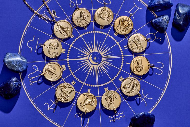 Image of the twelve Van Cleef Zodiaque pendants