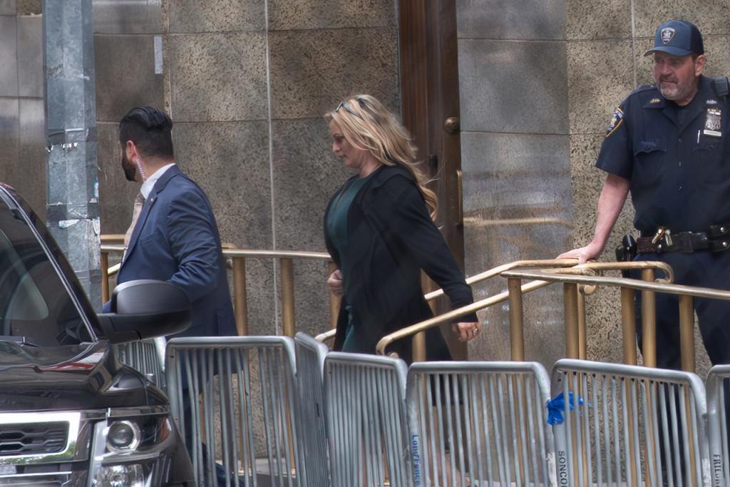 Stormy Daniels leaving court after testifying at former President Donald Trump's Manhattan "hush money" trial on May 9, 2024.