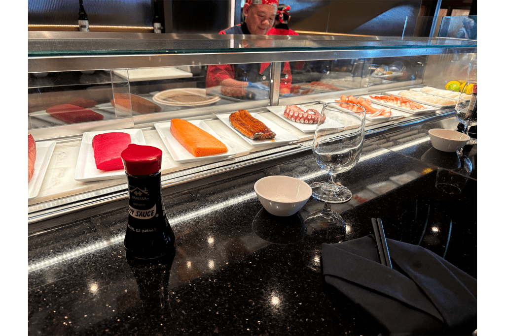 Ocean Terrace Sushi Bar, an incredibly fresh dining locale aboard Discovery Princess.