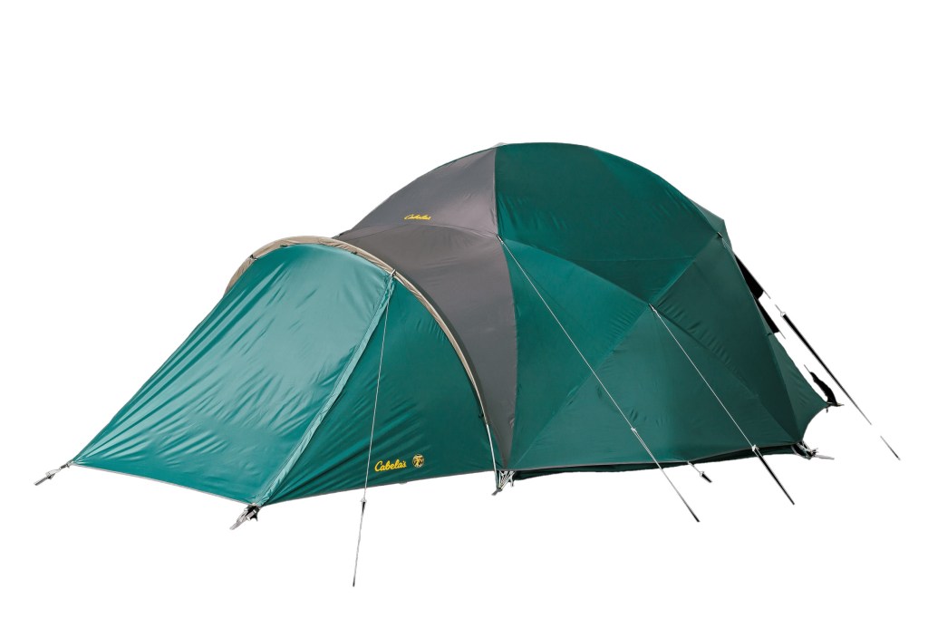 A green and grey tent
