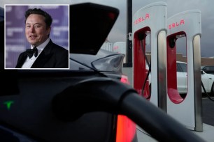 Tesla CEO Elon Musk and Tesla car