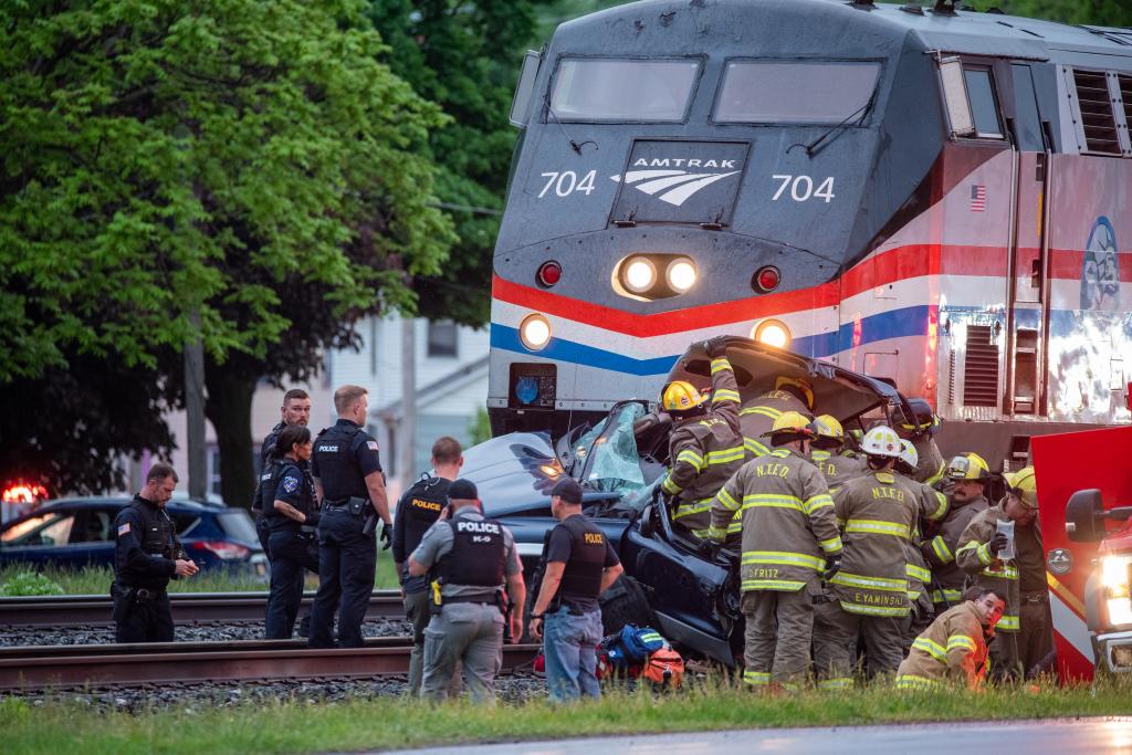 Three people are dead after an Amtrak train collided with a Dodge truck in upstate NY.