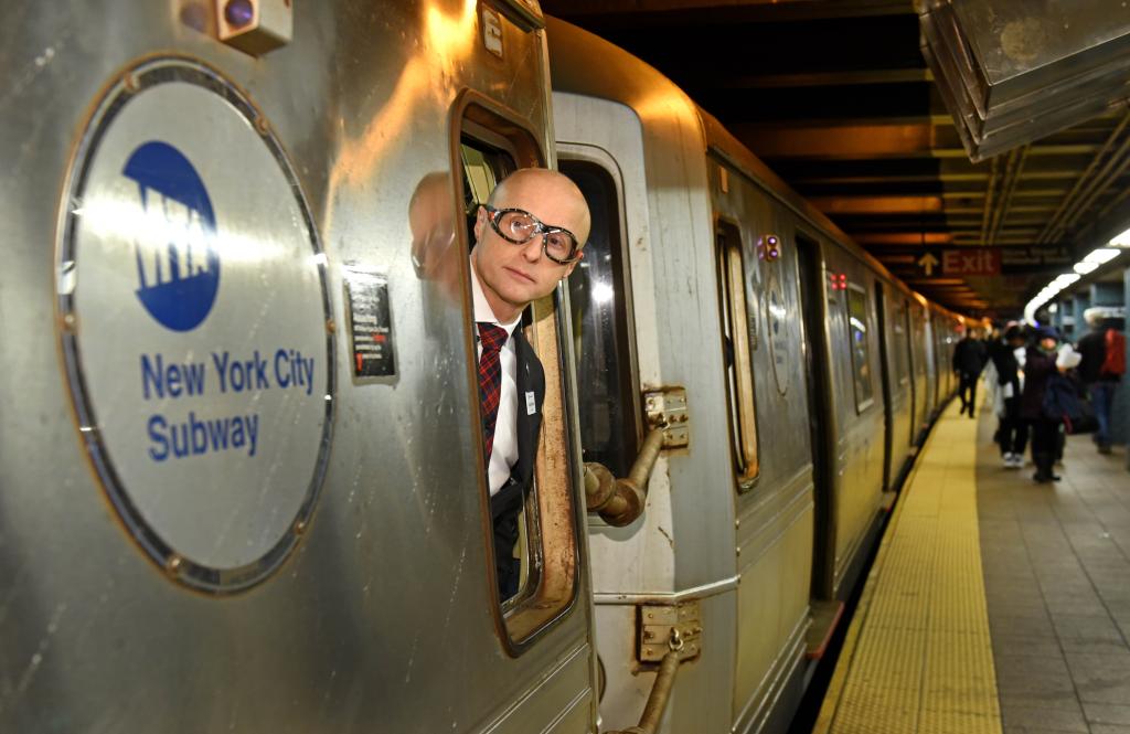 Richard Davey on subway.