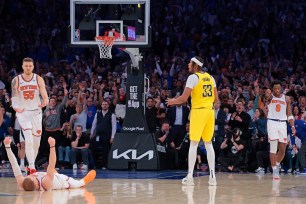 Myles Turner was called for an offensive foul with 12.7 seconds remaining in Game 1.