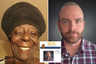 composite image: left, deborah danner, smiling looking straight into the camera; right hugh barry in a headshot, wearing a plaid shirt; inset hugh barry's staff listing on the sba web site listing him as reimbursement coordinator