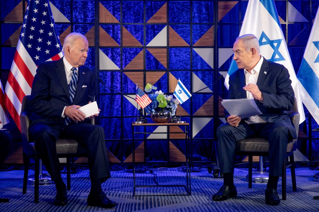 Biden met with Netanyahu in Israel on Oct. 18, 2023.