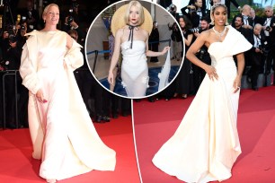 (Left) Uma Thurman, 54, in Burberry. (Right) Kelly Rowland, 43, in Jean-Louis Sabaji. (Inset) Anya Taylor-Joy, 28, in Jacquemus at the 2024 Cannes Film Festival.