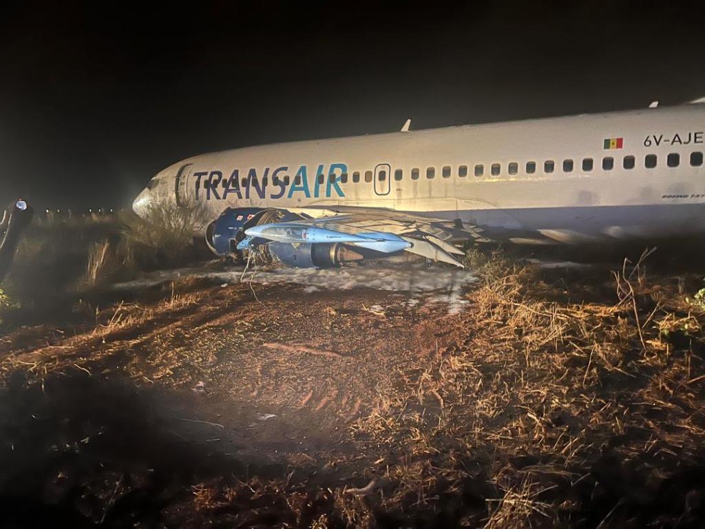 The Boeing 737 skidded off the runway early Thursday morning.