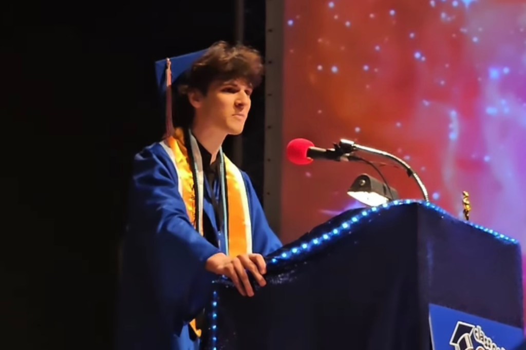 Alem Hadzic delivered the valedictorian speech to his fellow Early College High School graduates hours after his father's funeral on May 16, 2024.