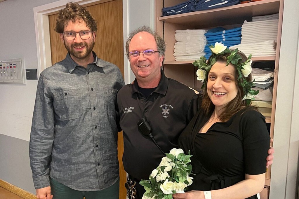 Michael Odland with "Emergency Marriage Technician" EMT Michael Reverson and Nora Odland.