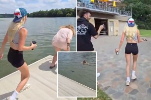 Kick streamer Natalie Reynolds allegedly paid a woman who can't swim $20 to jump into a lake in Texas and then ran away after the woman cried for help.