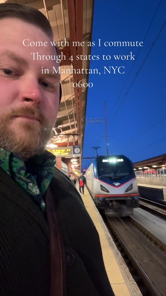 Kyle Rice super commutes from Wilmington, Delaware to New York City for work.