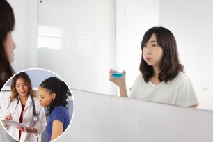 Young asian woman rinsing and gargling mouth with mouthwash after brushing her teeth in bathroom. Oral hygiene routine for freshness breath, prevent plaque and gum disease. Dental health care concept.