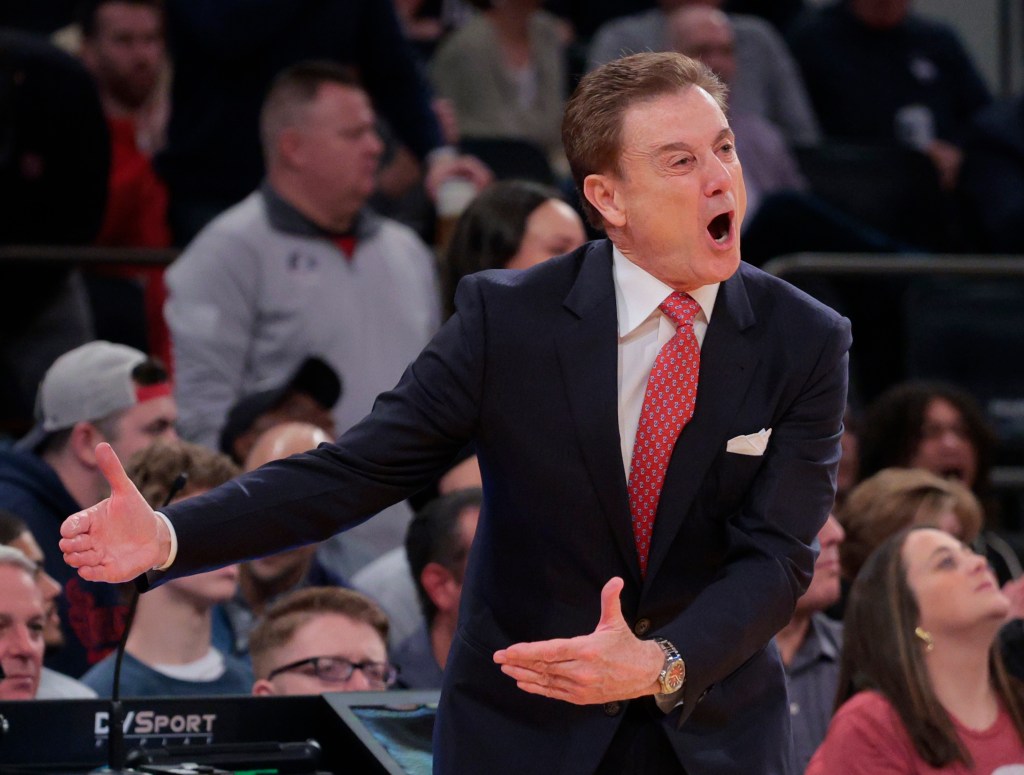 Red Storm Head Coach Rick Pitino during the 1st half.