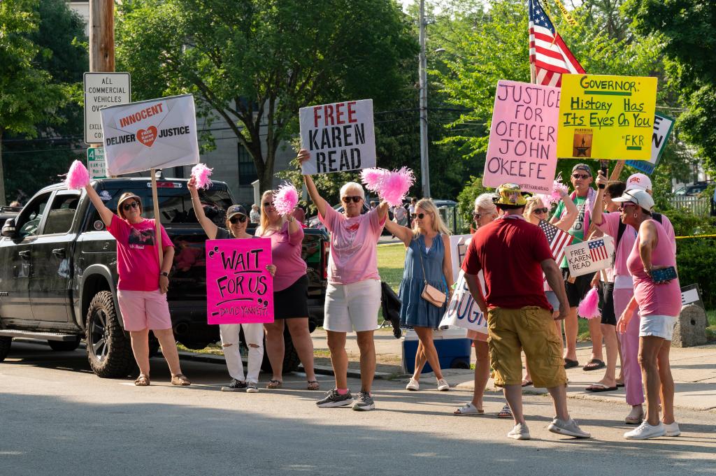 Karen Read supporters outside court