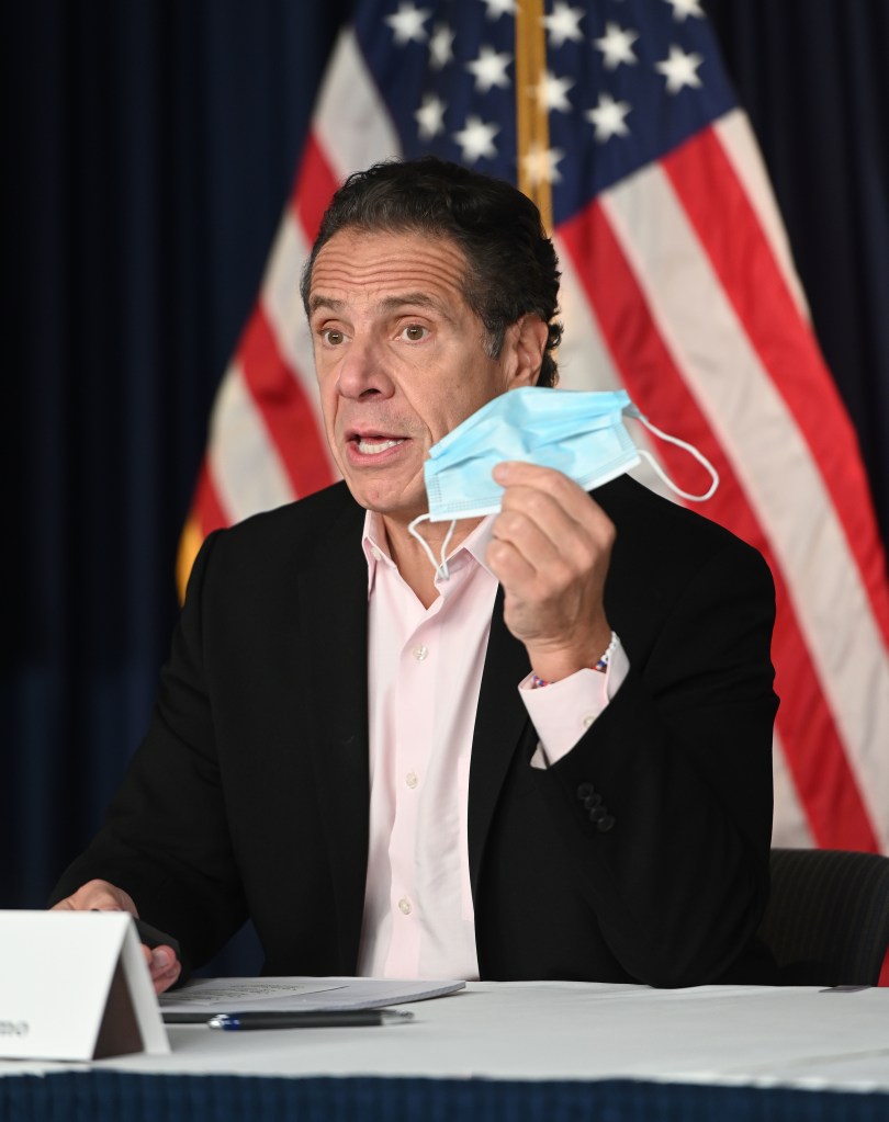 Governor Andrew M. Cuomo delivers an update on the COVID-19 Coronavirus numbers in New York State during a press briefing in New York City Saturday October 17, 2020.