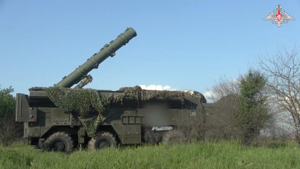 A view shows an Iskander missile launching system capable of carrying a nuclear warhead during the second stage of tactical nuclear drills of the armed forces of Russia and Belarus at an undisclosed location, in this still image from video released June 11, 2024.