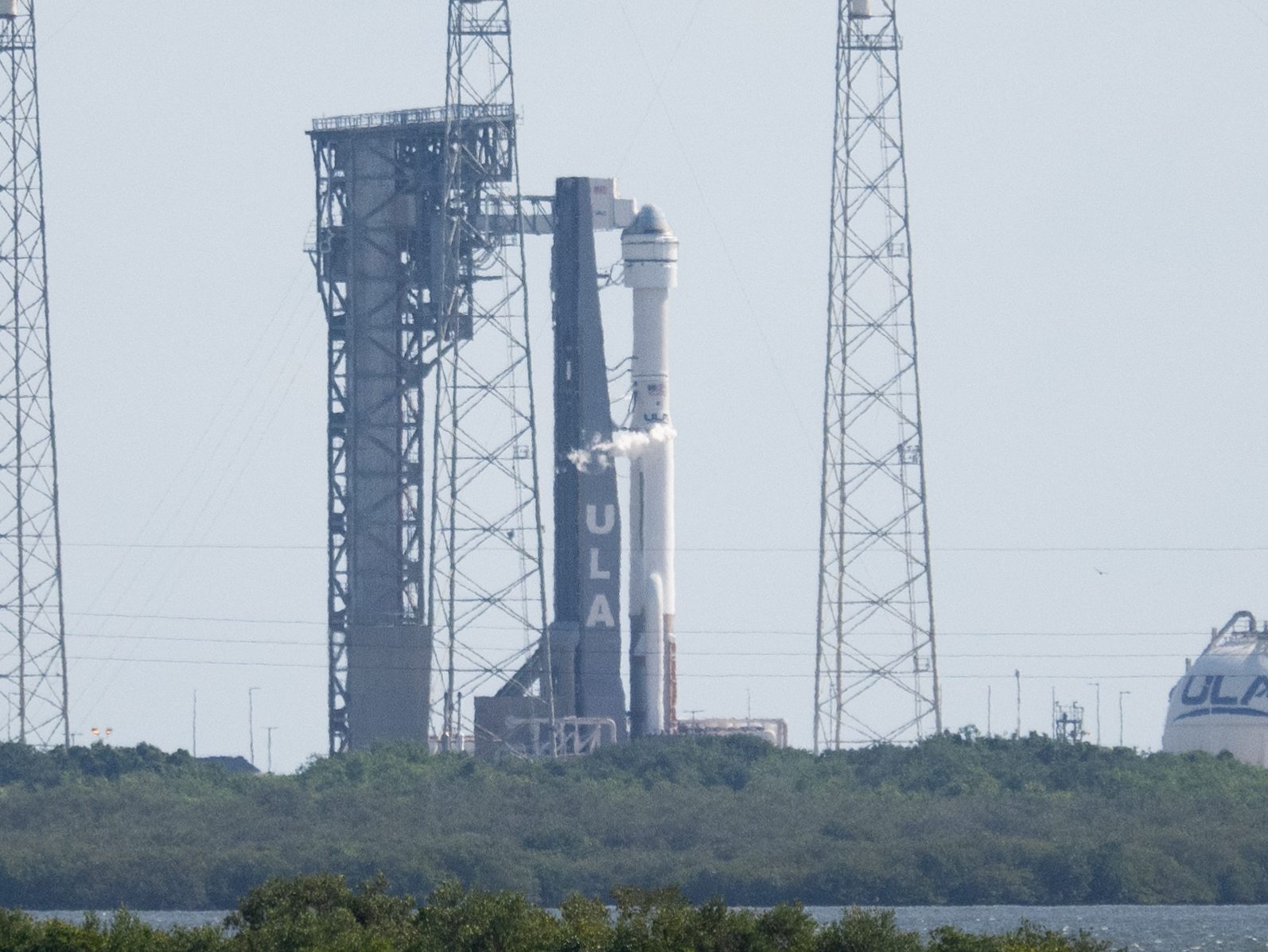 A United Launch Alliance Atlas V rocket with Boeing's CST-100 Starliner spacecraft aboard is seen on the launch pad at Space Launch Complex 41, at Cape Canaveral Space Force Station in Florida, on Saturday, June 1, 2024.