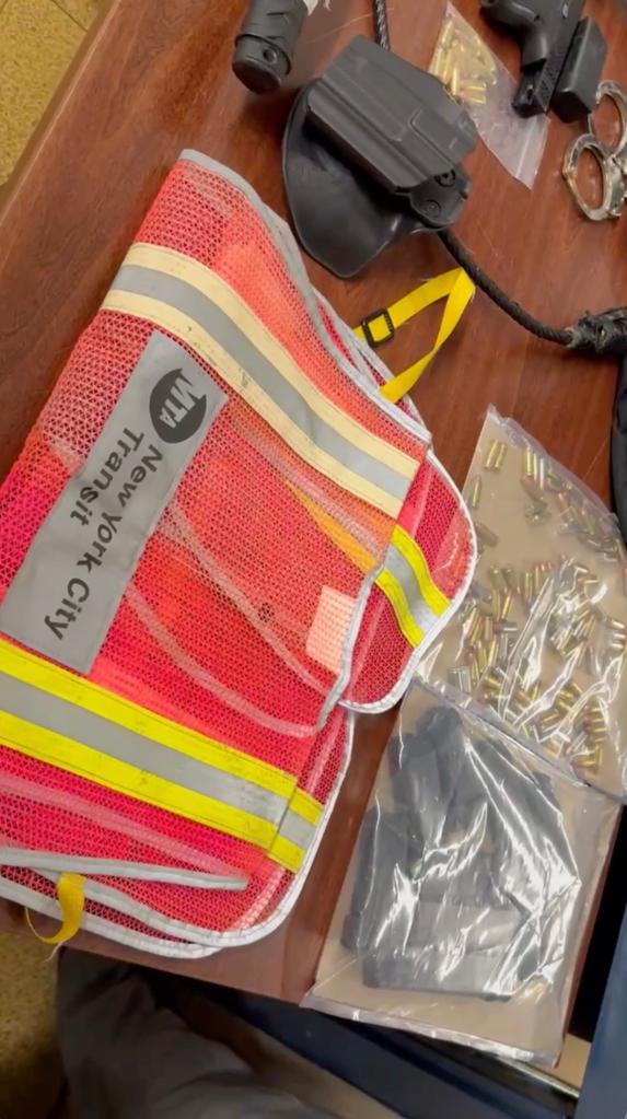 An orange MTA vest was found among his collection.