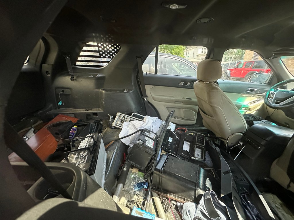The interior of Judd Sanson's car