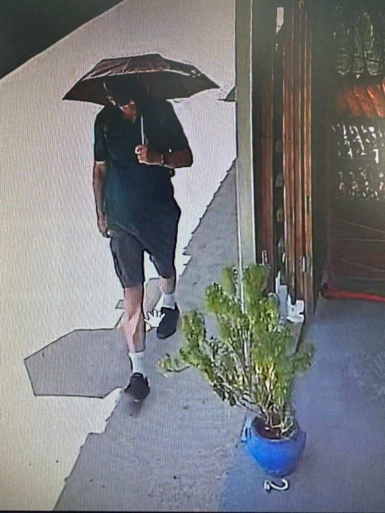 CCTV footage shows the famous doctor walking down a street on the Greek island Symi. 