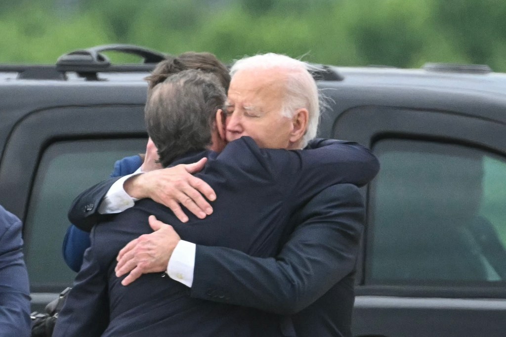 President Biden embracing Hunter hours after he was convicted.