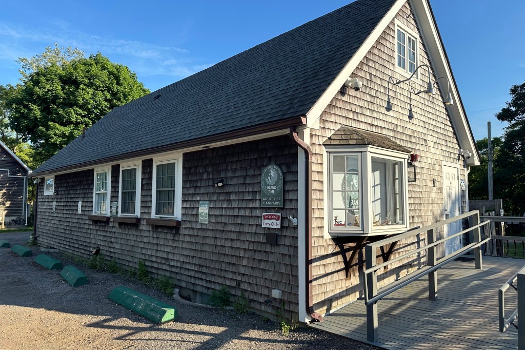 Island Time cannabis dispensary building in Vineyard Haven, Massachusetts, facing a potential shortage on June 4, 2024