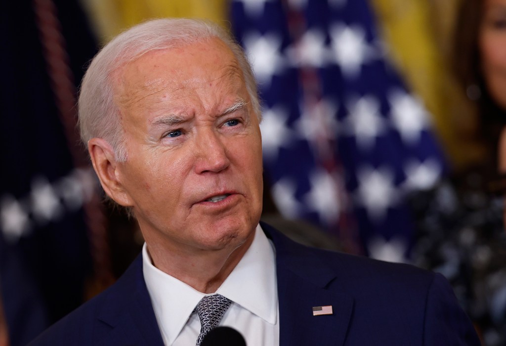 President Joe Biden speaks at an event marking the 12th anniversary of the Deferred Action for Childhood Arrivals (DACA) program in the East Room at the White House on June 18, 2024 in Washington, DC.