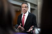 Former Gov. Andrew Cuomo speaks to reporters following a closed-door interview with the House Oversight and Accountability Subcommittee on Coronavirus Pandemic on Capitol Hill, on June 11, 2024.