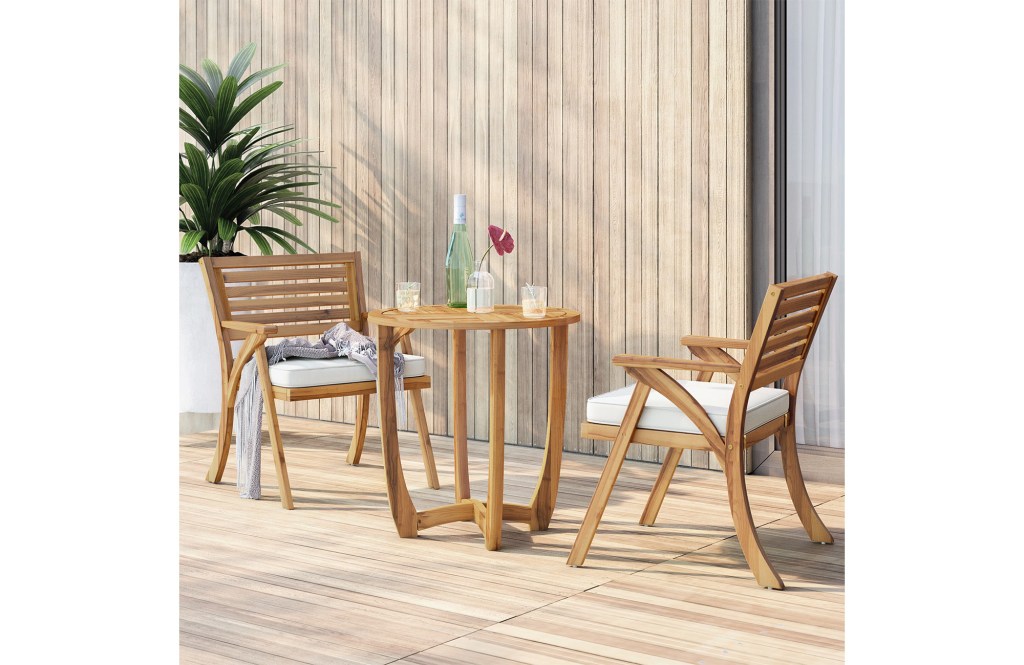 2 - Person Round Outdoor Dining Set with Cushions
