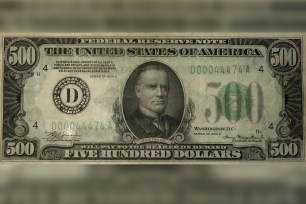 Front of a $500 bill